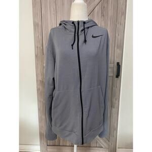 Nike Women’s gray large, dry fit zip front jacket